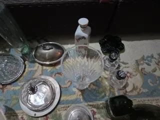 Lote decoración cristal y metal