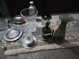 Lote decoración cristal y metal