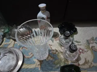 Lote decoración cristal y metal