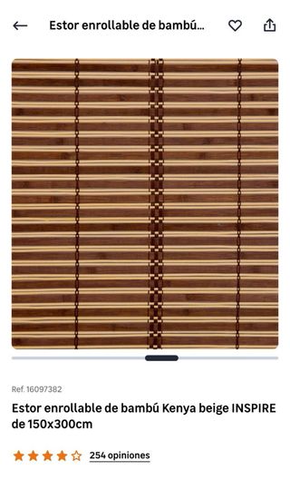 Tenda a rullo in bambù beige