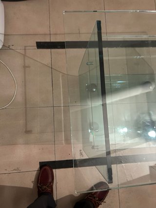 Mesa auxiliar TV vidrio con ruedas