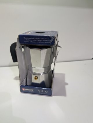 Monix Vitro Express Cafetera de aluminio 3 tazas, apta para todo tipo de cocinas excepto inducción