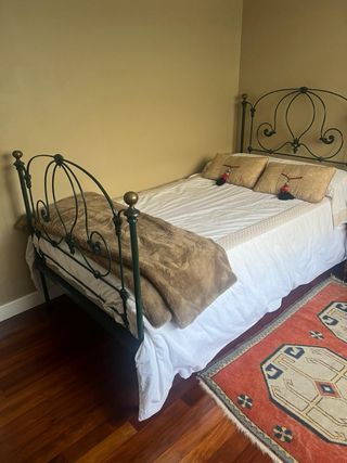 Cama de hierro forjado verde