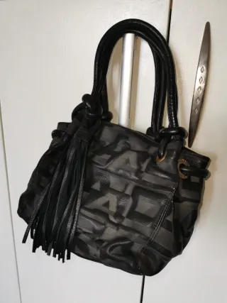 Bolso Adolfo Dominguez Piel Negro/Gris