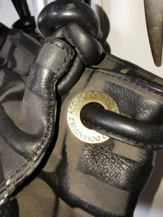 Bolso Adolfo Dominguez Piel Negro/Gris