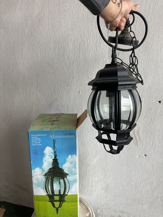 Farol exterior colgante negro