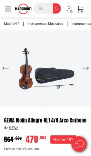 Violín gewa modelo allegro