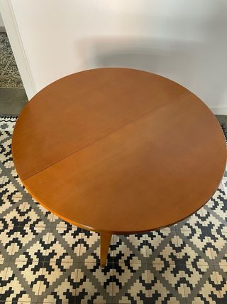 Mesa redonda extensible madera 90cm