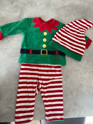 Completo elfo Natale bimbo 3 pezzi