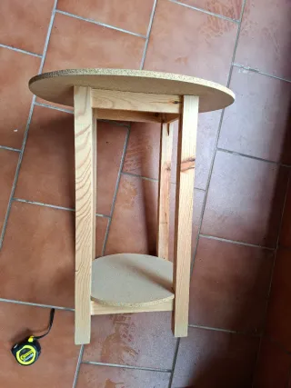 Mesa camilla redonda de madera conglomerado