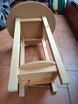 Mesa camilla redonda de madera conglomerado