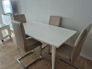 Mesita salon elevable blanca