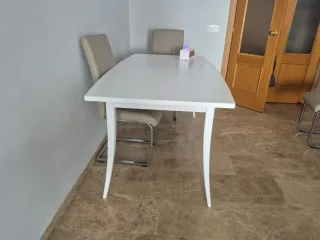 Mesita salon elevable blanca