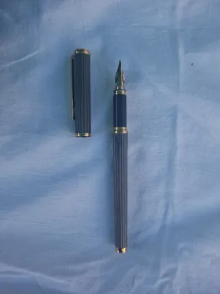 Stilografica grigia con dettagli oro