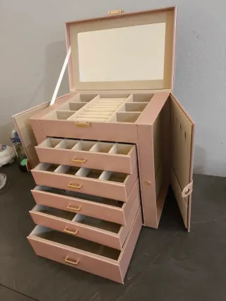 Portagioie grande rosa e oro