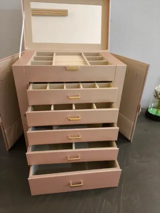 Portagioie grande rosa e oro