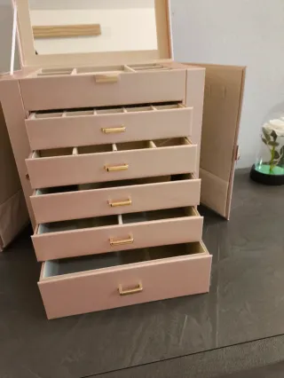 Portagioie grande rosa e oro