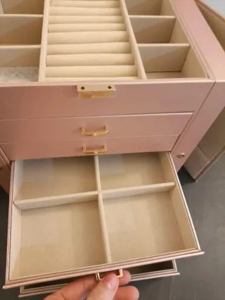 Portagioie grande rosa e oro