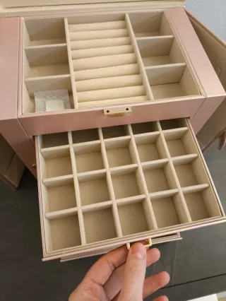 Portagioie grande rosa e oro