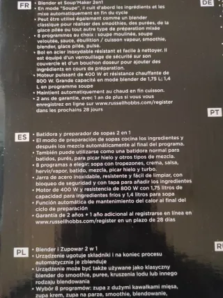 Robot de cocina. Russell Hobbs Soup & Blend.