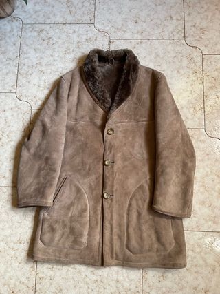 Vintage Shearling Sheepskin Coat - Brown L