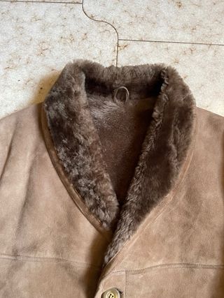 Vintage Shearling Sheepskin Coat - Brown L