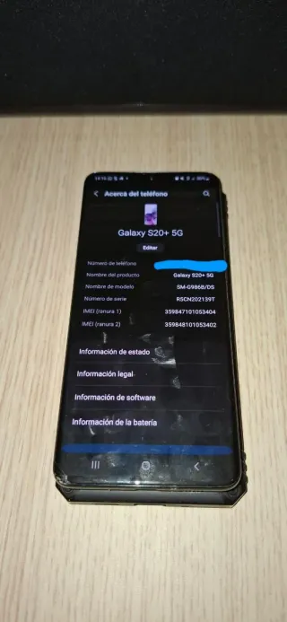Samsung S20 Plus 5G Negro