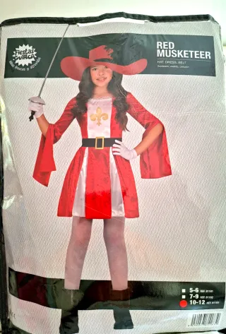 Disfraz Mosquetera Roja Niña talla 10-12