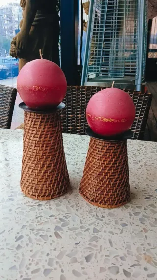 Conjunto de 2 Castiçais + Velas