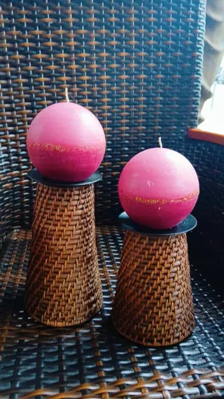 Conjunto de 2 Castiçais + Velas