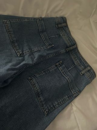 Pantalón vaquero ancho azul marino