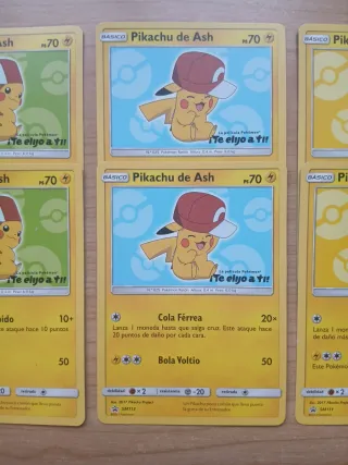 Pikachu de Ash – Lote 6 cartas promo Pokémon TCG