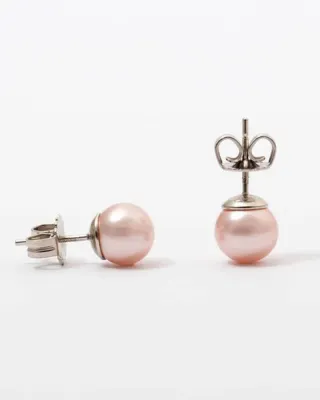 Pendientes Perla Rosa Majorica 6mm