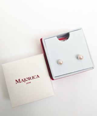 Pendientes Perla Rosa Majorica 6mm