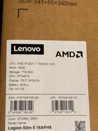 Lenovo Legion Slim 5 16APH8 RTX 4070 + garanzia
