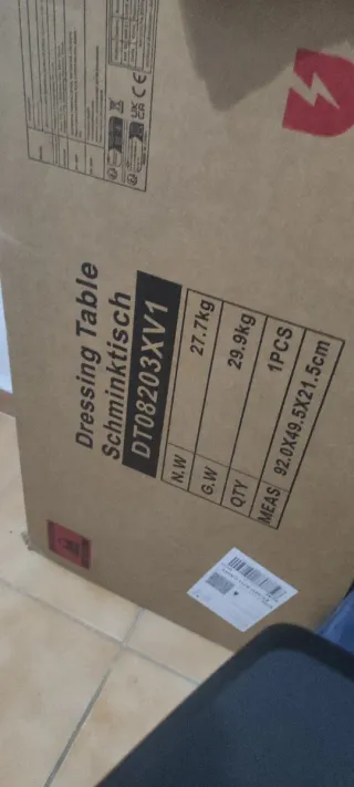 Tocador Blanco con Espejo y Luces LED