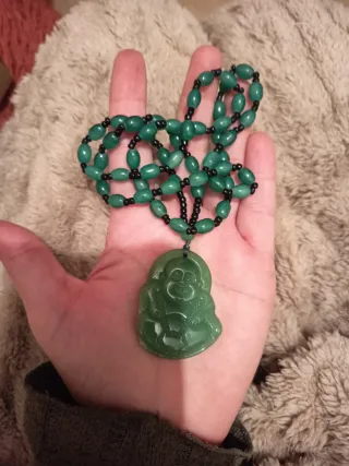 Colgante Buda Jade Verde y Negro