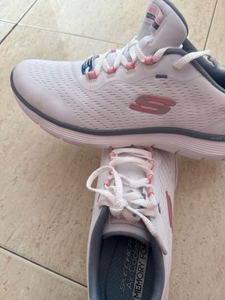 Zapatillas Skechers Mujer Blancas/Rosa Talla 40/41
