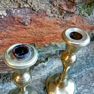 Coppia candelieri antichi argentati '900