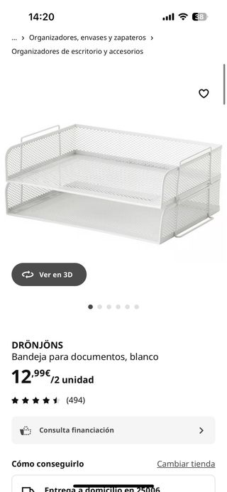 Lote 2 bandejas organizadoras metal