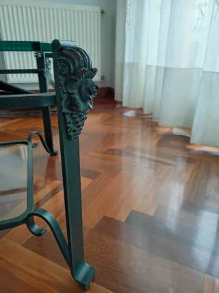 Mesa de centro cristal y metal