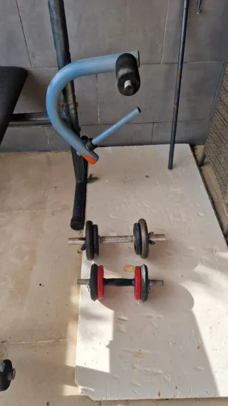 Banco de entrenamiento con pesas