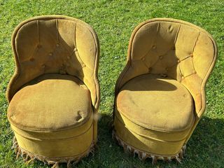 2 Butacas Descalzadoras Vintage Terciopelo