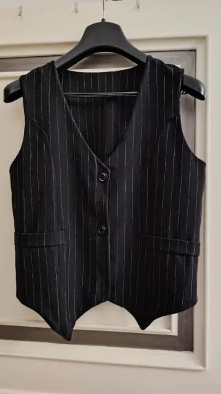 Gilet Sartoriale Gessato Nero - Taglia S