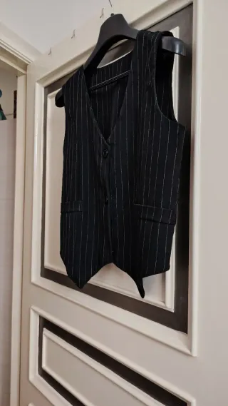 Gilet Sartoriale Gessato Nero - Taglia S