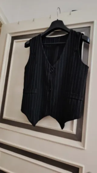 Gilet Sartoriale Gessato Nero - Taglia S