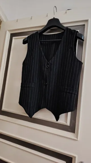 Gilet Sartoriale Gessato Nero - Taglia S