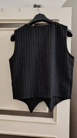 Gilet Sartoriale Gessato Nero - Taglia S