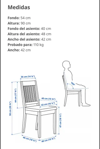 Sillas NÄSINGE en madera color negro