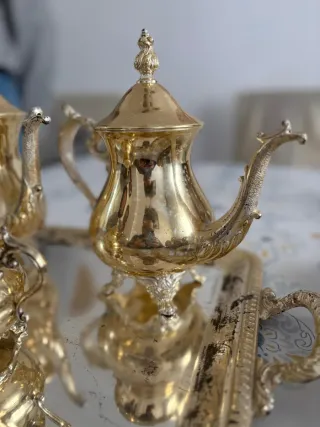 Juego té/café antiguo con bandeja regalo bandeja